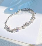  Lắc tay Swarovski Diapason hoa pha lê trắng - Swarovski Diapason bracelet, Mixed cuts, White, Rhodium plated 