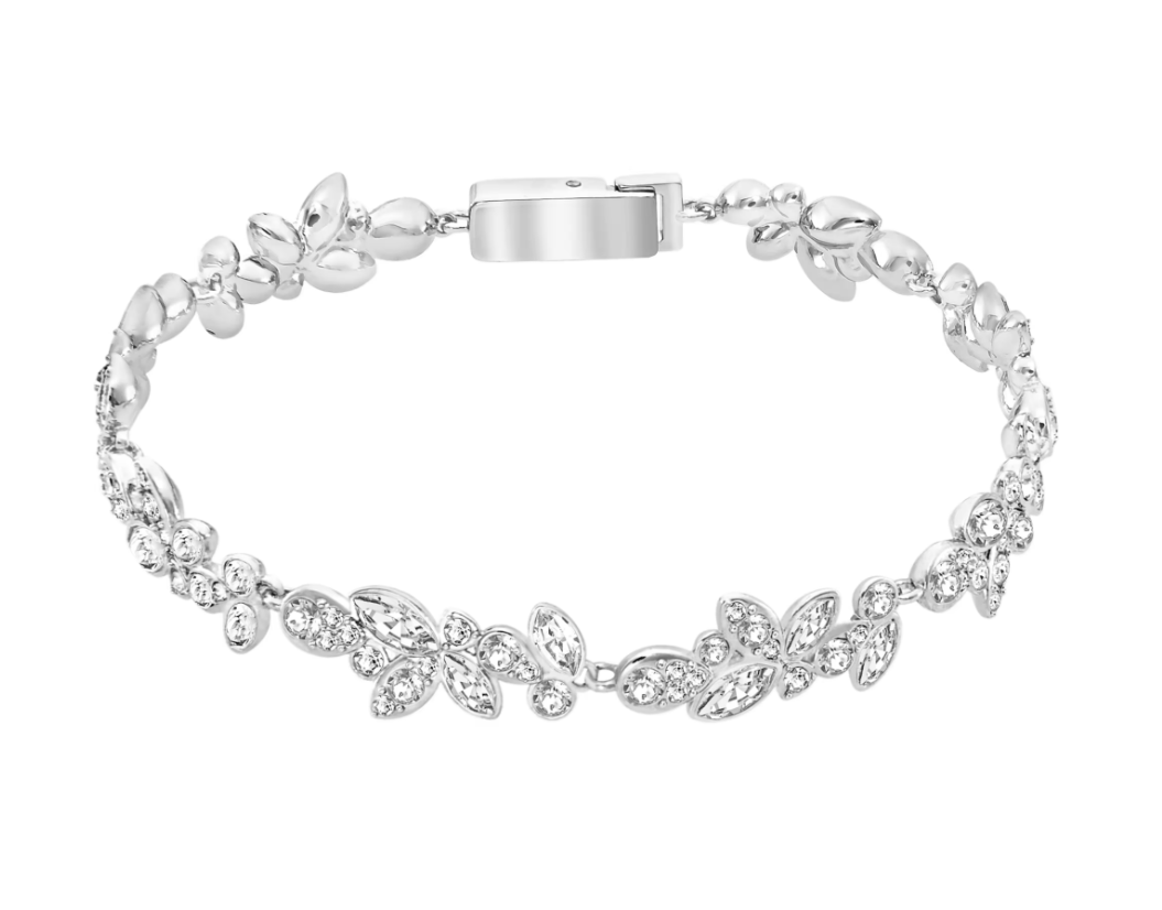  Lắc tay Swarovski Diapason hoa pha lê trắng - Swarovski Diapason bracelet, Mixed cuts, White, Rhodium plated 