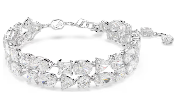  Mesmera bracelet Mixed cuts, White, Rhodium plated 