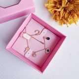  Lắc tay Swarovski charm Infinity Evil eye vàng hồng - Swarovski Symbolic bracelet Infinity, evil eye and horseshoe, Blue, Rose gold-tone plated 