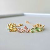  Lắc tay Swarovski Gema pastel - Swarovski Gema Tennis bracelet, Mixed cuts, Multicolored, Gold-tone plated 