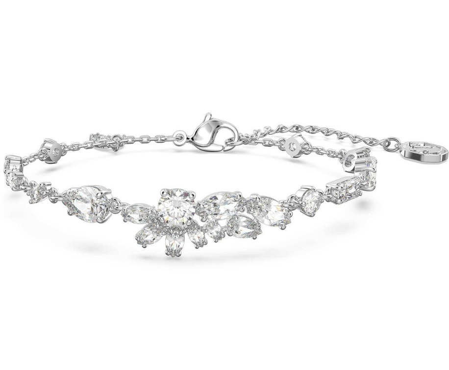  Lắc tay Swarovski Gema hoa pha lê trắng - Swarovski Gema Bracelet Mixed Cut White Flower Rhodium Plated 