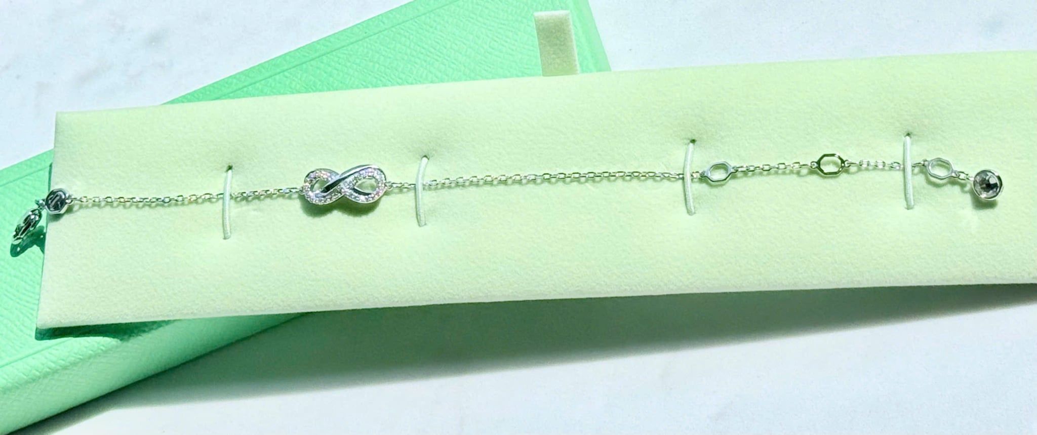  Lắc tay Swarovski Hyperbola vô cực trắng bạc - Swarovski Hyperbola bracelet, Infinity, White, Rhodium plated 