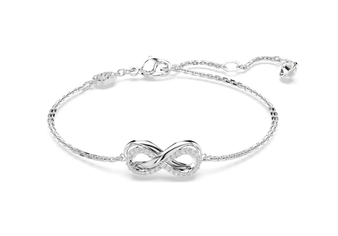  Lắc tay Swarovski Hyperbola vô cực trắng bạc - Swarovski Hyperbola bracelet, Infinity, White, Rhodium plated 