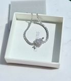  Lắc tay Swarovski Idyllia mũi tên trái tim trắng bạc - Swarovski Idyllia bracelet, Mixed cuts, Heart with arrow, White, Rhodium plated 