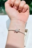  Lắc tay Swarovski Idyllia mũi tên trái tim trắng bạc - Swarovski Idyllia bracelet, Mixed cuts, Heart with arrow, White, Rhodium plated 