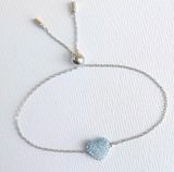  Lắc tay Swarovski Idyllia trái tim ombre xanh - Swarovski Idyllia bracelet, Heart, Blue, Rhodium plated 