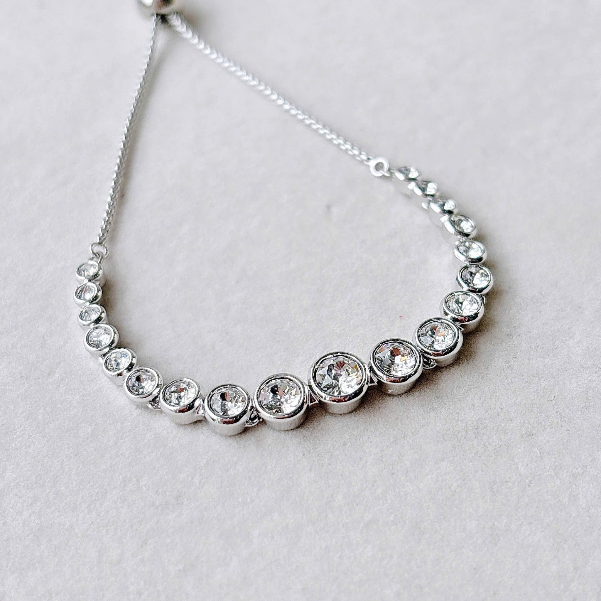  Lắc tay Swarovski Imber tennis - Swarovski Imber bracelet, Round cut, White, Rhodium plated 