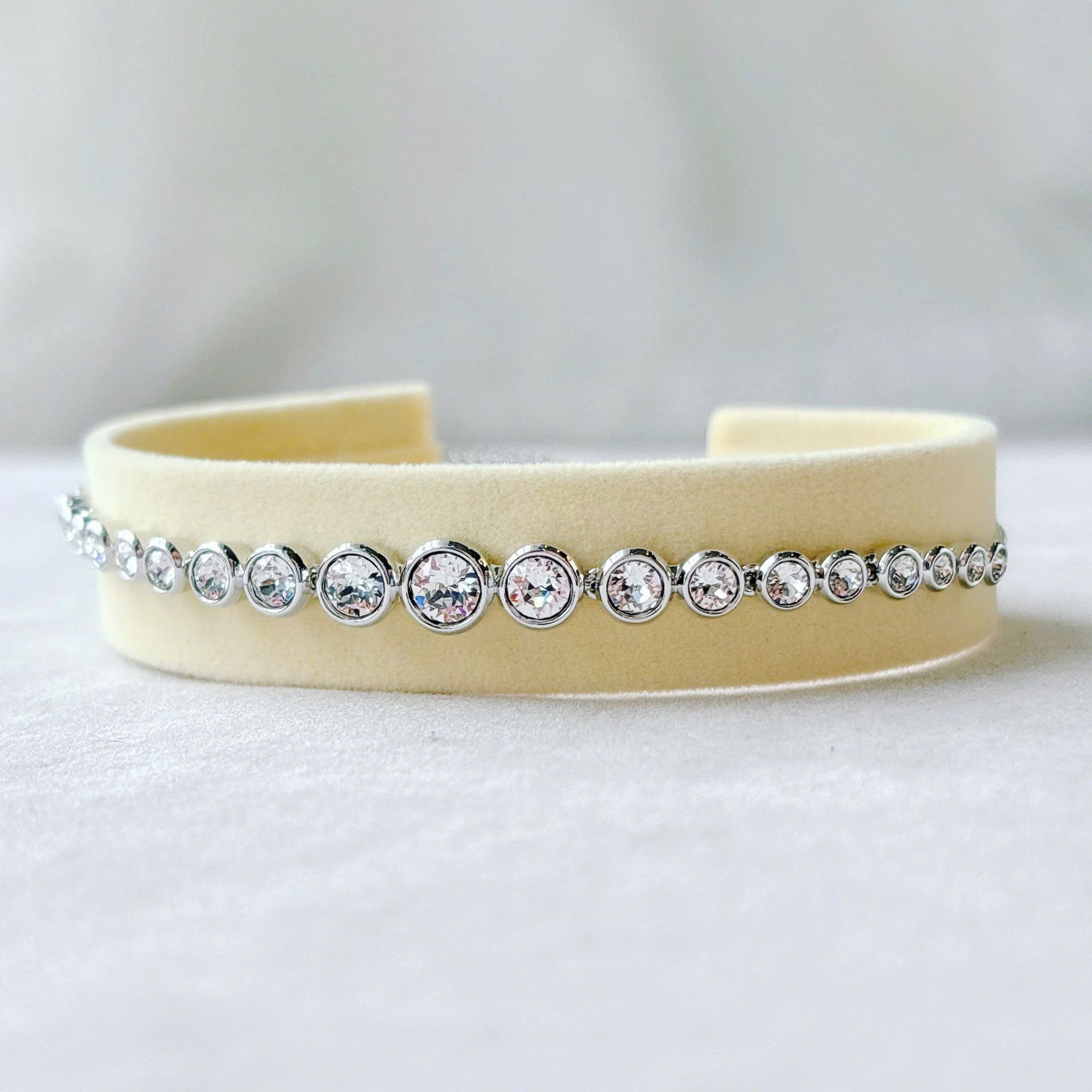  Lắc tay Swarovski Imber tennis - Swarovski Imber bracelet, Round cut, White, Rhodium plated 