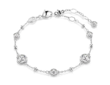  Lắc tay Swarovski Imber trắng - Swarovski Imber bracelet, Round cut, White, Rhodium plated 