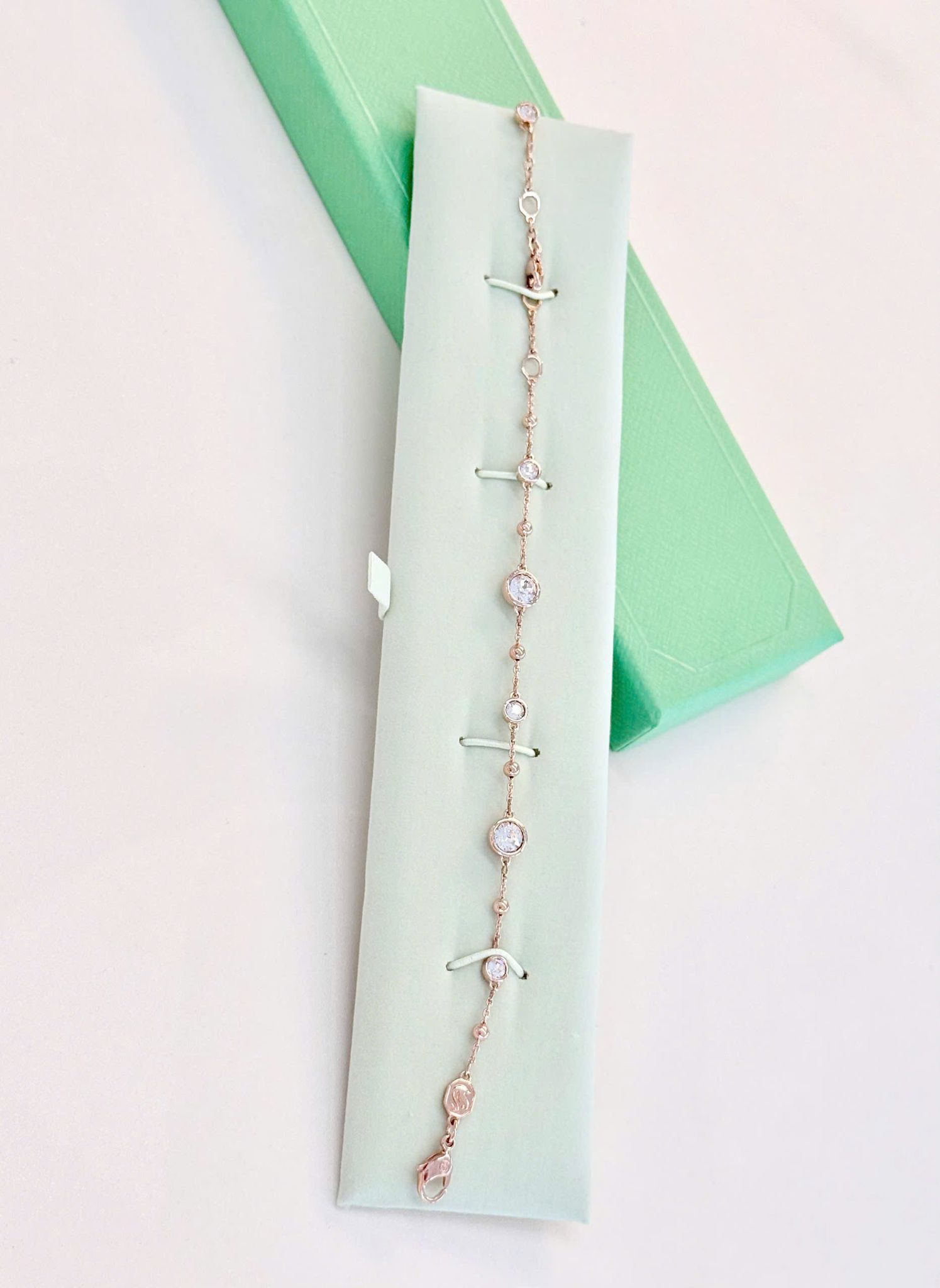  Lắc tay Swarovski Imber vàng hồng - Swarovski Imber bracelet, Round cut, White, Rose gold-tone plated 