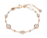  Lắc tay Swarovski Imber vàng hồng - Swarovski Imber bracelet, Round cut, White, Rose gold-tone plated 