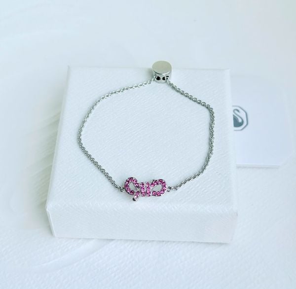  Lắc tay Swarovski Lifelong Bow nơ hồng - Swarovski Lifelong Bow bracelet, Bow, Pink, Rhodium plated 