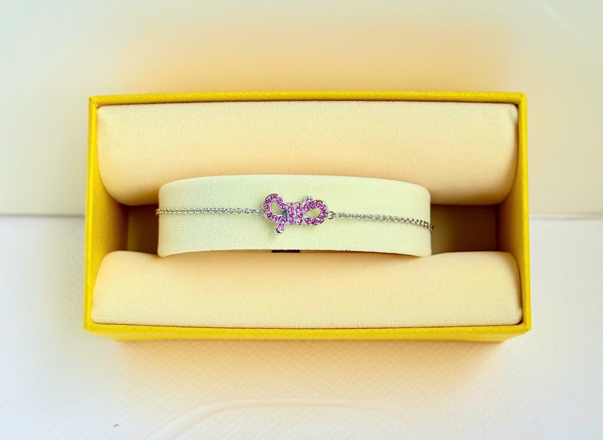  Lắc tay Swarovski Lifelong Bow nơ hồng - Swarovski Lifelong Bow bracelet, Bow, Pink, Rhodium plated 