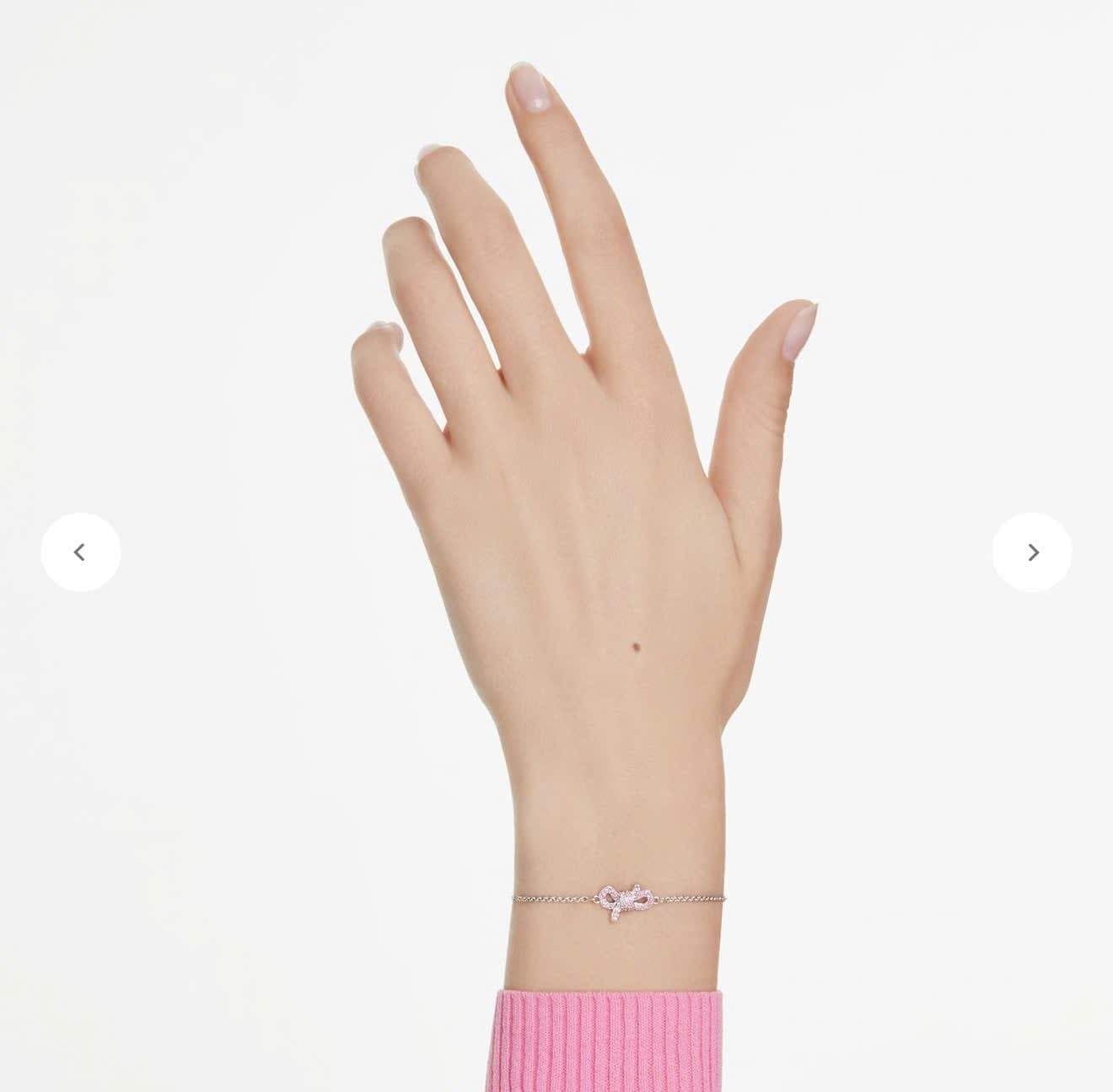  Lắc tay Swarovski Lifelong Bow nơ hồng - Swarovski Lifelong Bow bracelet, Bow, Pink, Rhodium plated 