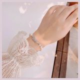  Lắc tay ngọc trai Swarovski Nice trắng size M - Swarovski Nice Pearl Bracelet White, Rhodium Plated, Size M 