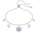  Lắc tay Swarovski Magic bông tuyết xanh dương bạc - Swarovski Magic bracelet, Snowflake, Blue, Rhodium plated 