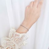  Lắc rút bi trắng Swarovski Matrix - Swarovski Matrix Tennis bracelet Mixed round cuts, White, Rhodium plated 