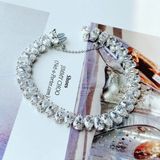  Lắc tay Swarovski Matrix Tennis giác cắt giọt nước - Swarovski Matrix Tennis bracelet, Pear cut, White, Rhodium plated 