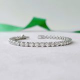 Lắc tay Swarovski Matrix Tennis trắng - Swarovski Matrix Tennis bracelet, Round cut, White, Rhodium plated 
