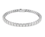  Lắc tay Swarovski Matrix Tennis trắng - Swarovski Matrix Tennis bracelet, Round cut, White, Rhodium plated 