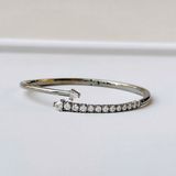  Vòng tay cứng Swarovski Sublima xoắn ốc - Swarovski Sublima bangle, White, Ruthenium plated 