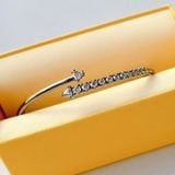  Vòng tay cứng Swarovski Sublima xoắn ốc - Swarovski Sublima bangle, White, Ruthenium plated 