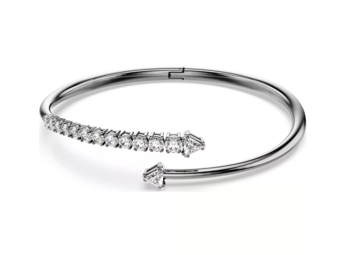  Vòng tay cứng Swarovski Sublima xoắn ốc - Swarovski Sublima bangle, White, Ruthenium plated 