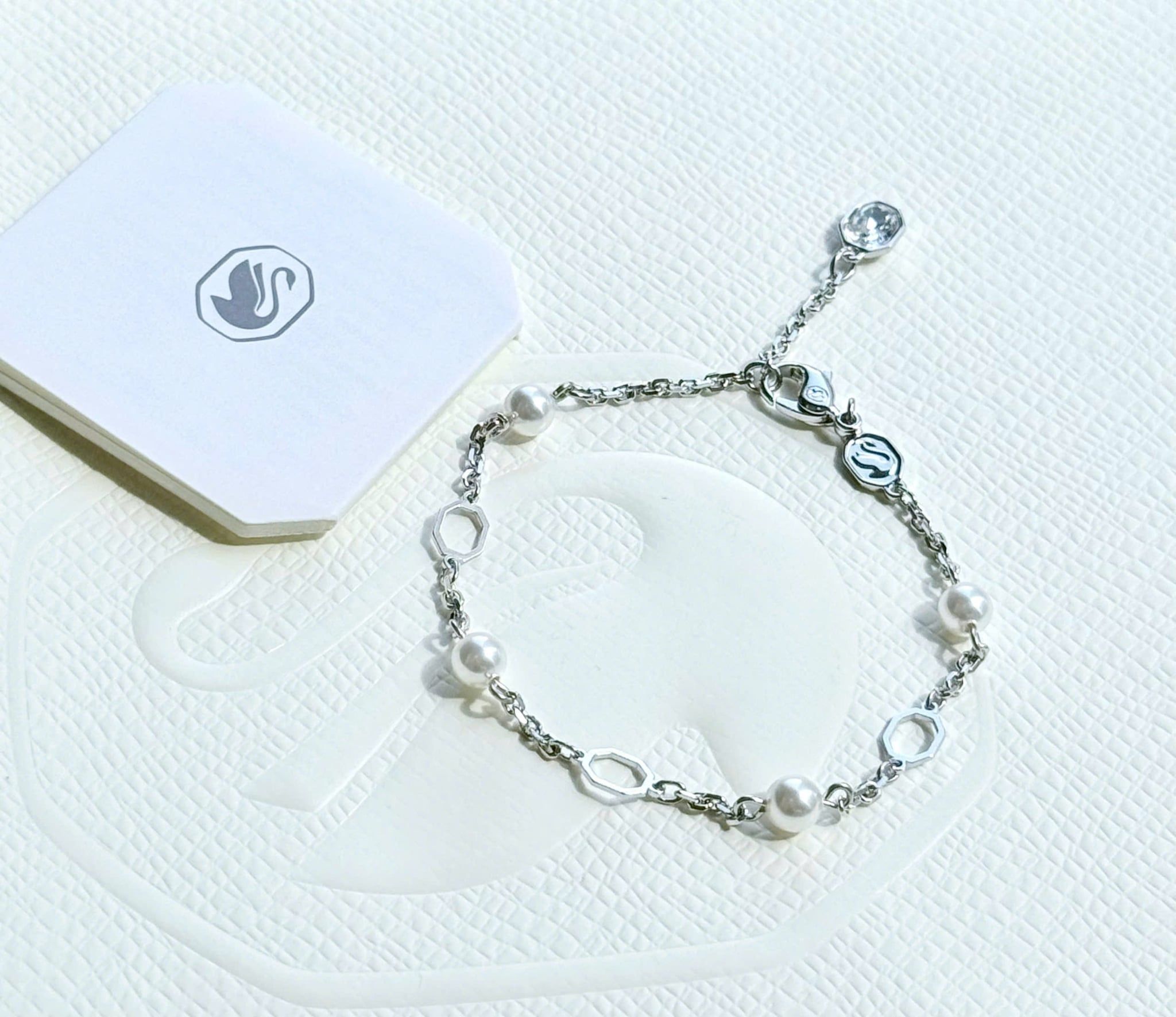  Lắc tay Swarovski Symbolica Carrier trắng bạc - Swarovski Symbolica Carrier Bracelet 