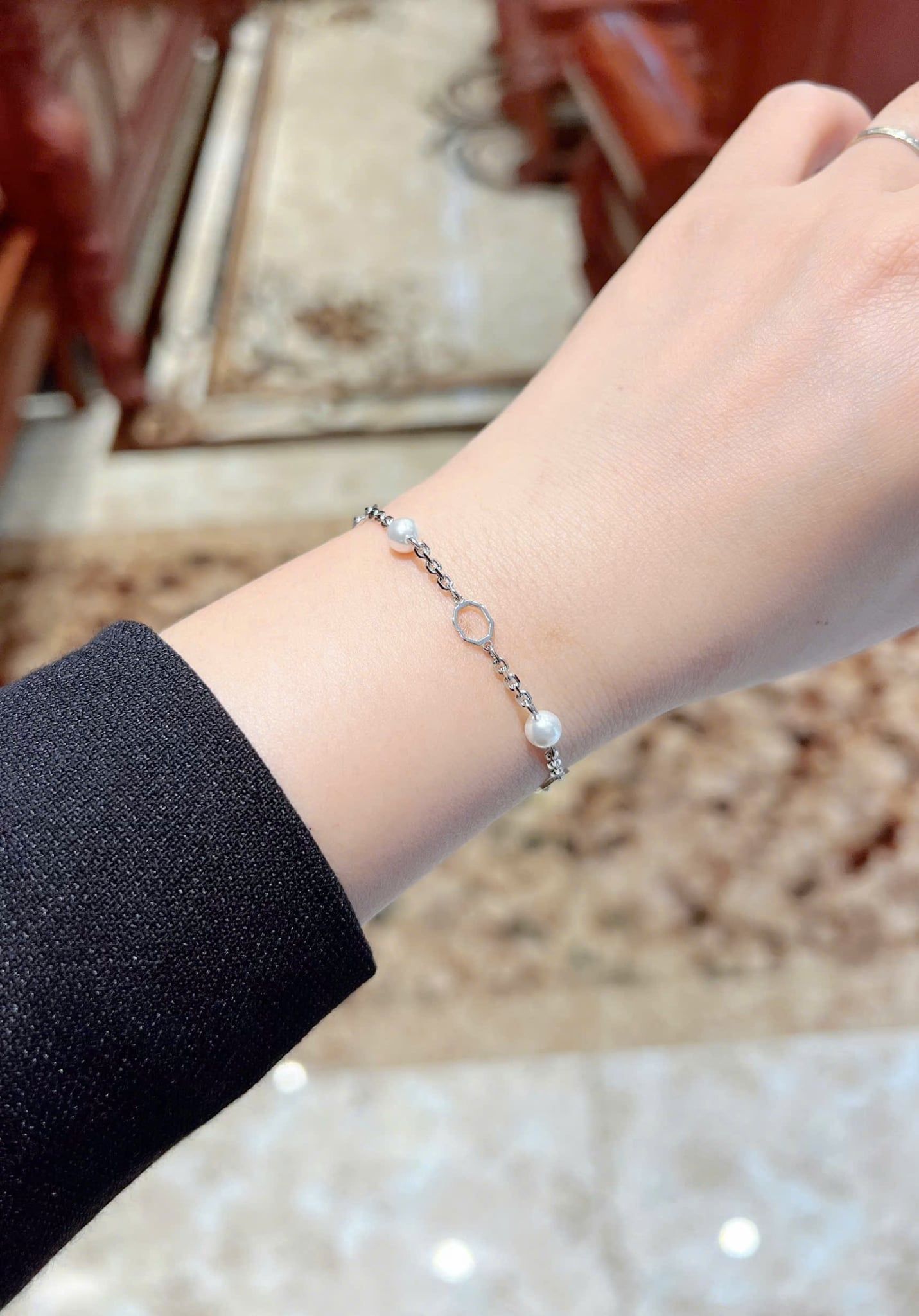  Lắc tay Swarovski Symbolica Carrier trắng bạc - Swarovski Symbolica Carrier Bracelet 
