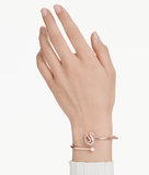  Swan bangle Dancing swan, Red, Rose gold-tone plated 