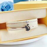  Lắc tay thiên nga đen mạ vàng hồng - Swan bangle Swan, Black, 18K rose gold finish 