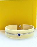 Lắc tay Swarovski One trái tim xanh dương bạc - Swarovski One bracelet, Mixed cuts, Heart, Blue, Rhodium plated 