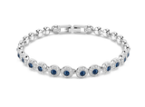  Lắc tay Swarovski Una Angelic xanh dương bạc - Swarovski Una Angelic bracelet, Round cut, Blue, Rhodium plated 