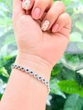  Lắc tay Swarovski Una Angelic xanh dương bạc - Swarovski Una Angelic bracelet, Round cut, Blue, Rhodium plated 