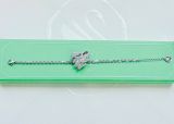  Lắc tay Swarovski Volta tim xoắn trắng - Swarovski Volta bracelet, Heart, Light metal, White, Rhodium plated 