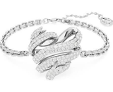  Lắc tay Swarovski Volta tim xoắn trắng - Swarovski Volta bracelet, Heart, Light metal, White, Rhodium plated 