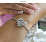  Lắc tay Swarovski Volta tim xoắn trắng - Swarovski Volta bracelet, Heart, Light metal, White, Rhodium plated 