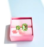  Nhẫn hở Millenia Octagon xanh lá tone vàng - Millenia open ring Octagon cut, Green, Gold-tone plated 