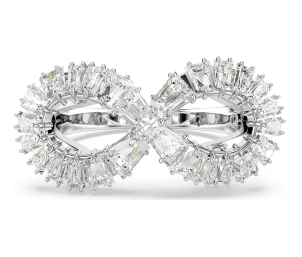  Nhẫn cocktail Hyperbola Infinity trắng rhodium - Hyperbola cocktail ring Infinity, White, Rhodium plated 