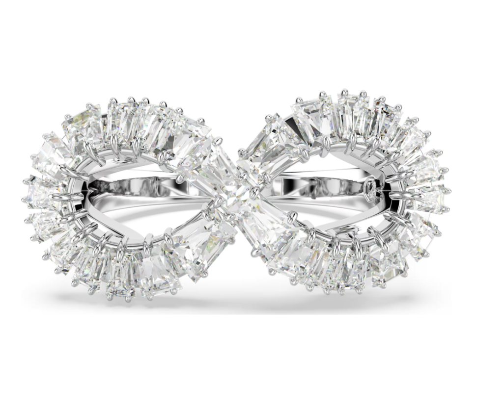  Nhẫn cocktail Hyperbola Infinity trắng rhodium - Hyperbola cocktail ring Infinity, White, Rhodium plated 