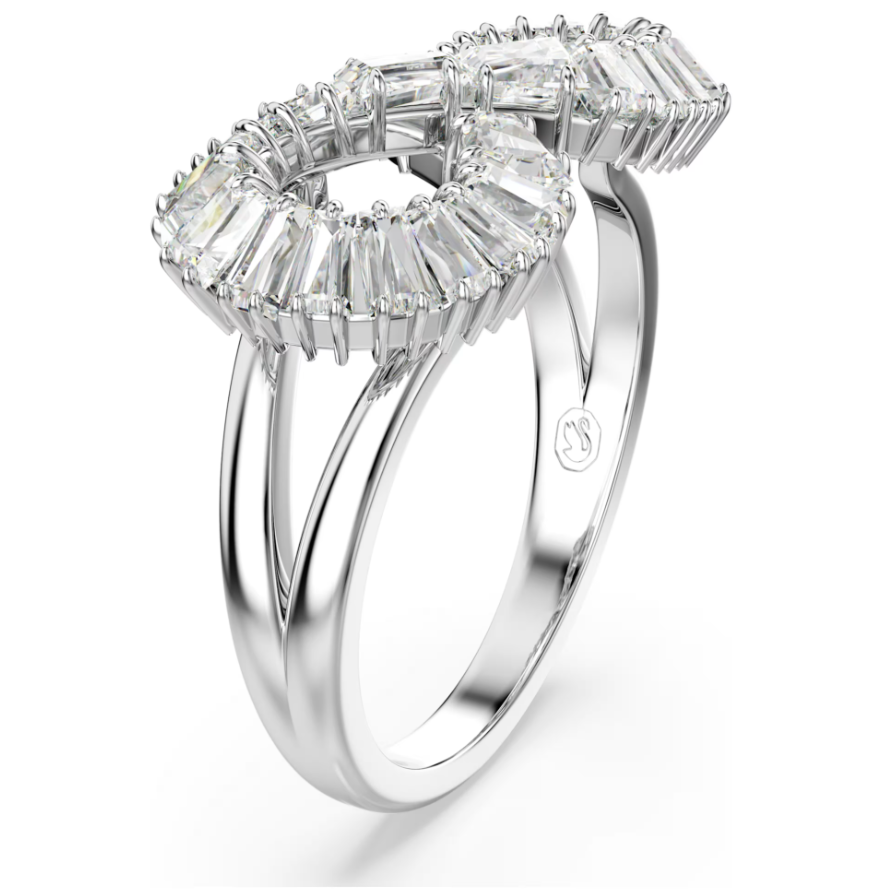  Nhẫn cocktail Hyperbola Infinity trắng rhodium - Hyperbola cocktail ring Infinity, White, Rhodium plated 