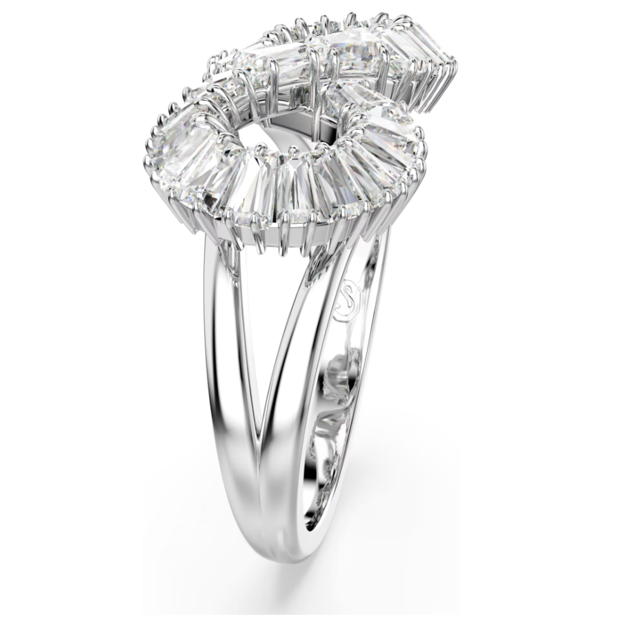 Nhẫn cocktail Hyperbola Infinity trắng rhodium - Hyperbola cocktail ring Infinity, White, Rhodium plated 