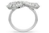  Nhẫn cocktail Hyperbola Infinity trắng rhodium - Hyperbola cocktail ring Infinity, White, Rhodium plated 