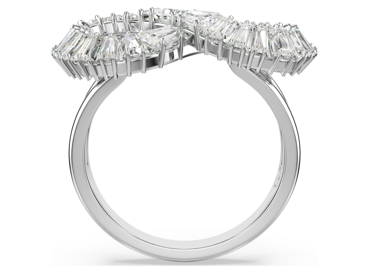  Nhẫn cocktail Hyperbola Infinity trắng rhodium - Hyperbola cocktail ring Infinity, White, Rhodium plated 