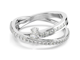  Nhẫn Hyperbola mixed cuts tone trắng - Hyperbola ring Mixed cuts, White, Rhodium plated 