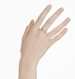  Nhẫn Hyperbola mixed cuts tone trắng - Hyperbola ring Mixed cuts, White, Rhodium plated 