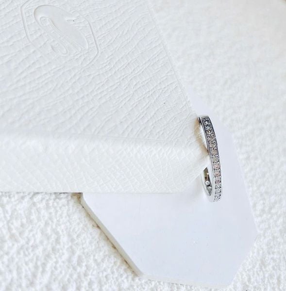  Nhẫn Matrix tone trắng cổ điển - Matrix ring White, Rhodium plated 