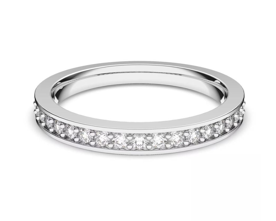  Nhẫn Matrix tone trắng cổ điển - Matrix ring White, Rhodium plated 
