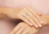  Nhẫn Matrix tone trắng cổ điển - Matrix ring White, Rhodium plated 